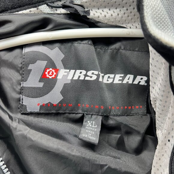 First Gear Motorcycle Jacket Women XL Mesh Vented Mesh Gray Shoulder Elbow Pads - Picture 4 of 13